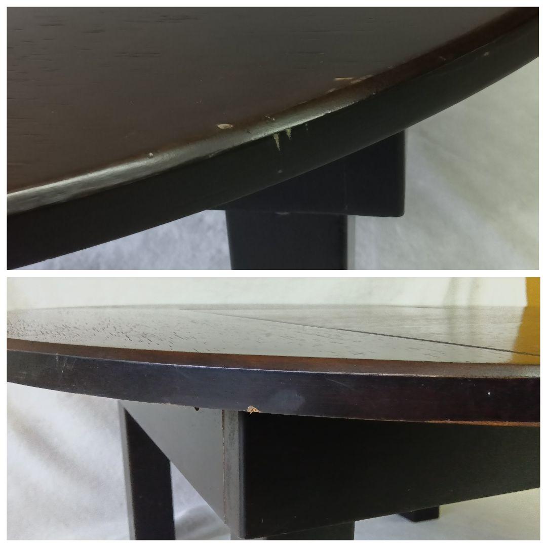 天然木　ちゃぶ台　折りたたみ　円卓　丸テーブル　座卓　昭和レトロ　古民家家具