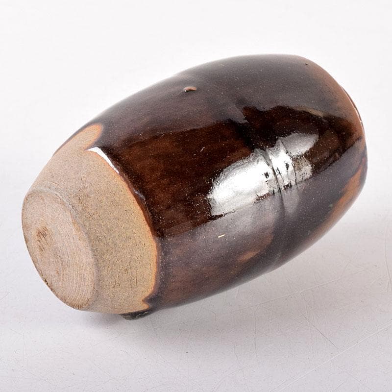 茶道具　膳所焼　陽炎園造　淡海ぜぜ　茶入　仕覆付　共箱　V　7959