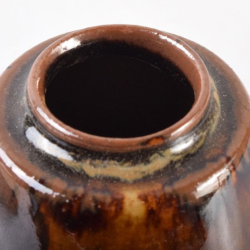 茶道具　膳所焼　陽炎園造　淡海ぜぜ　茶入　仕覆付　共箱　V　7959