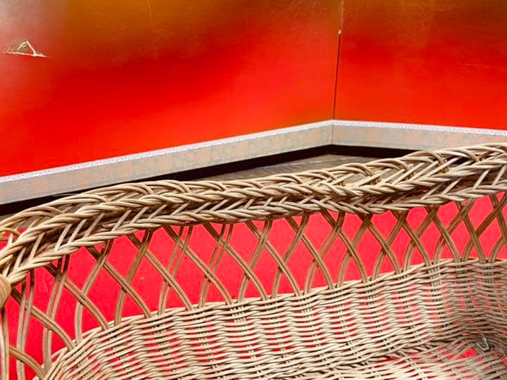 手編み　ハンドメイド　籠　バスケット　小物入れ　アンティーク　かご　カゴ