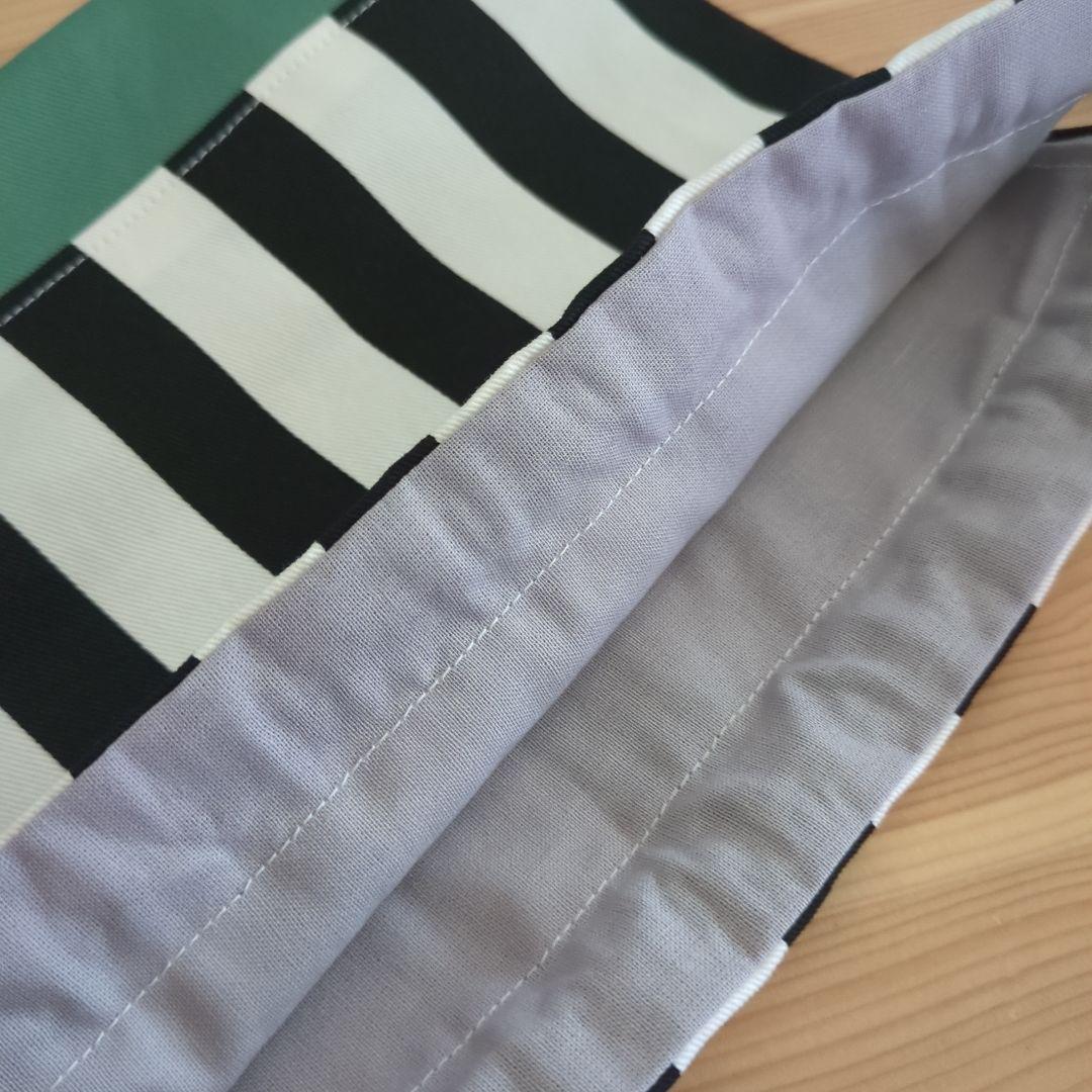 モスグリーン×ストライプ　レッスンバッグ4点セット　シンプル入園準備　入学準備