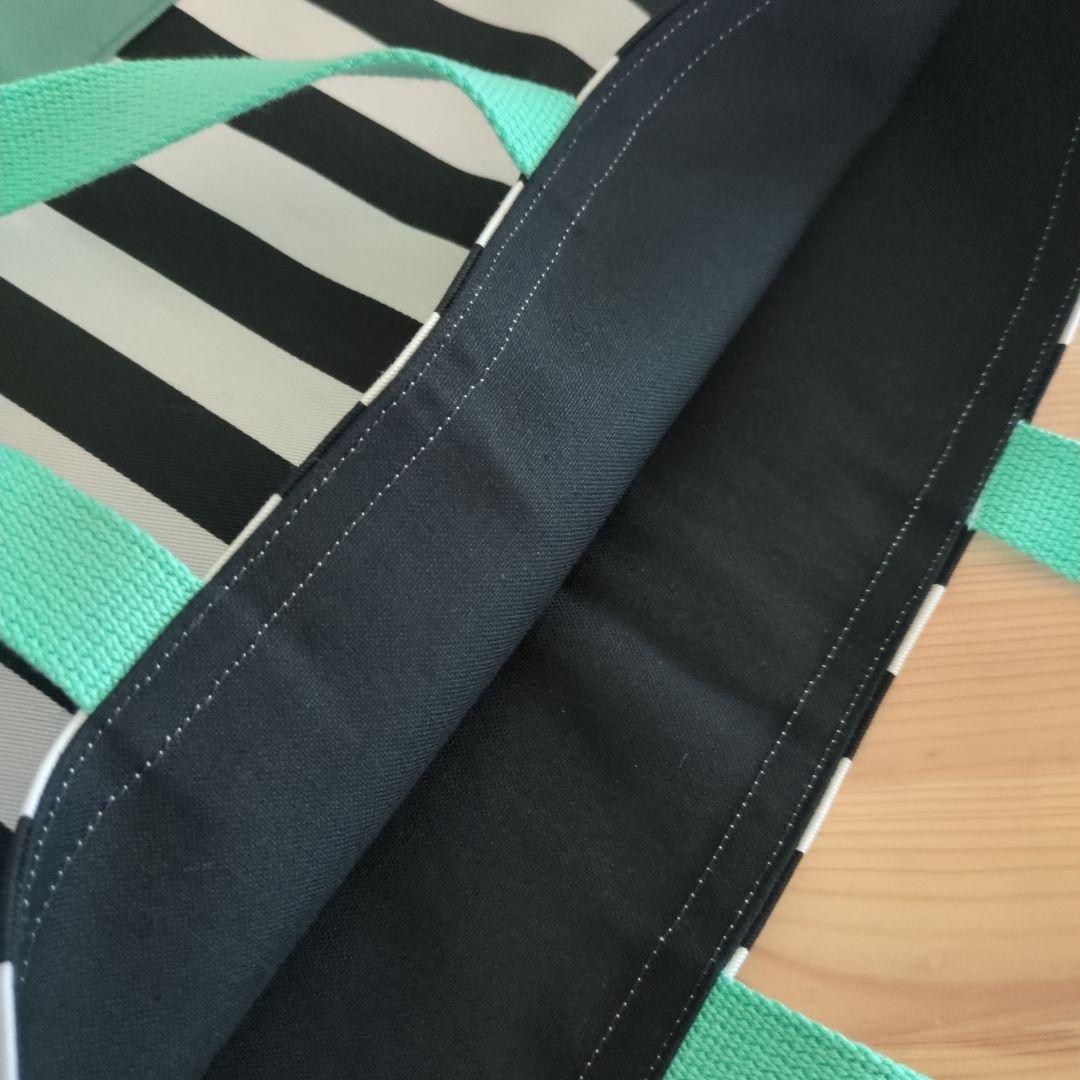 モスグリーン×ストライプ　レッスンバッグ4点セット　シンプル入園準備　入学準備