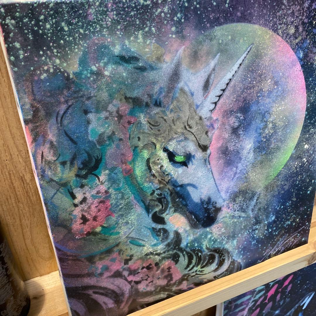 ユニコーンのスプレーアートS4キャンバス