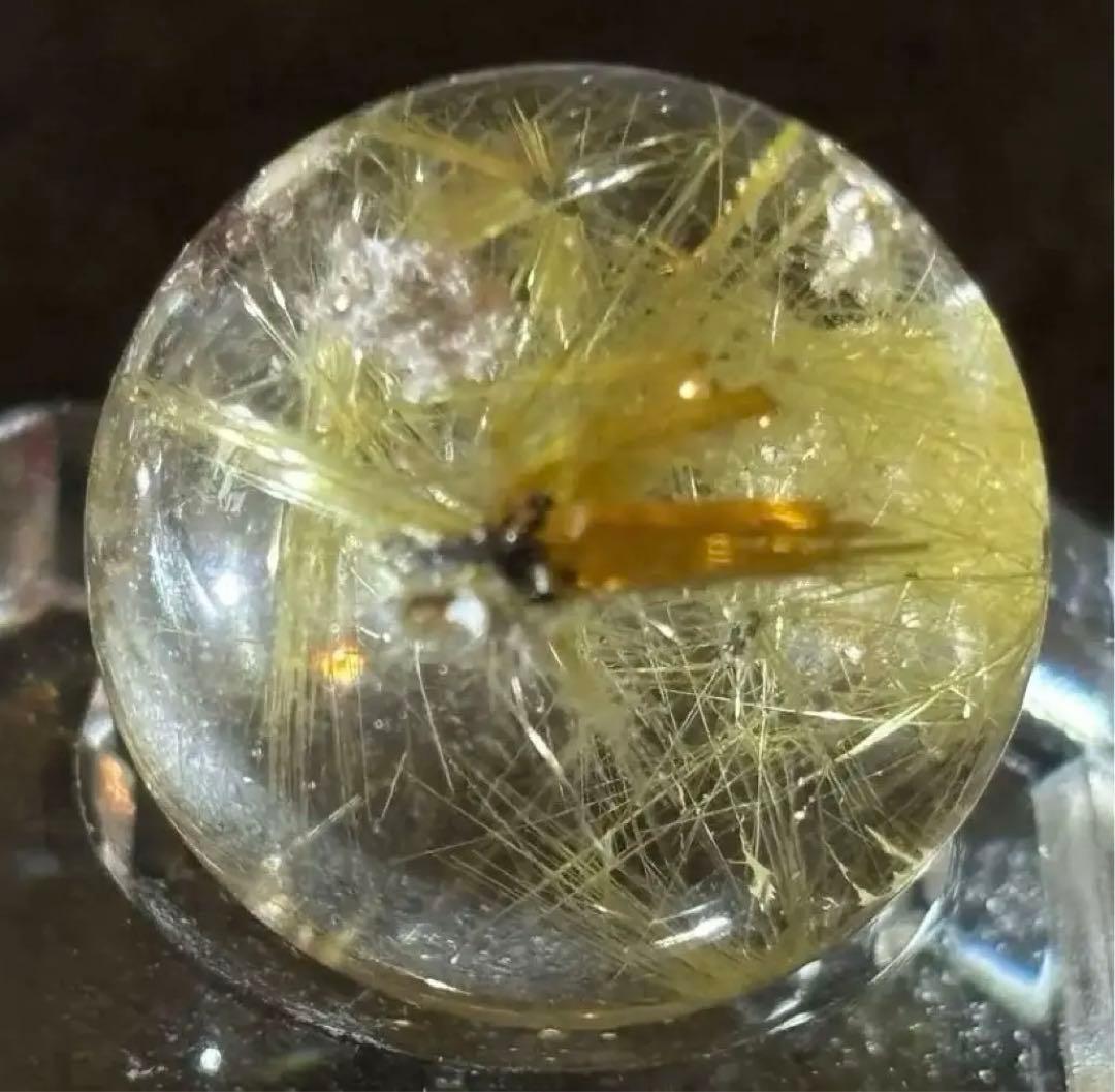 【金・仕事運上昇】ミニ！大人気！太陽放射タイチンルチル⭐️ R45 ⭐️台座付