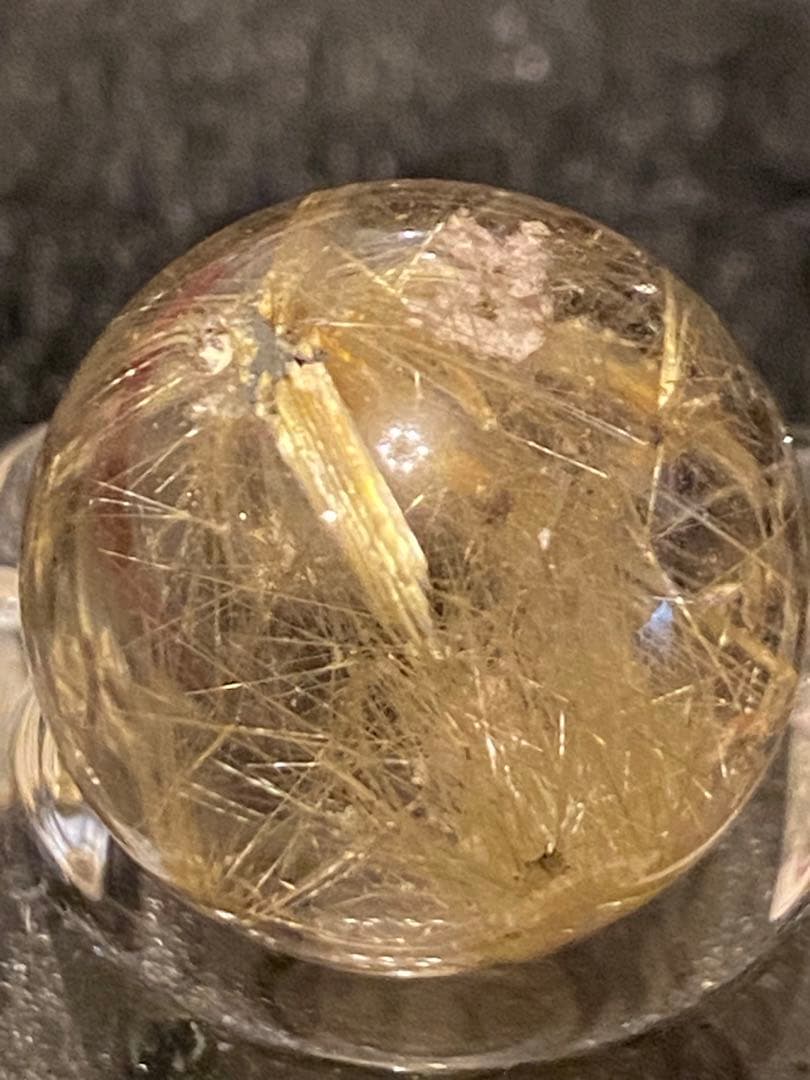 【金・仕事運上昇】ミニ！大人気！太陽放射タイチンルチル⭐️ R45 ⭐️台座付