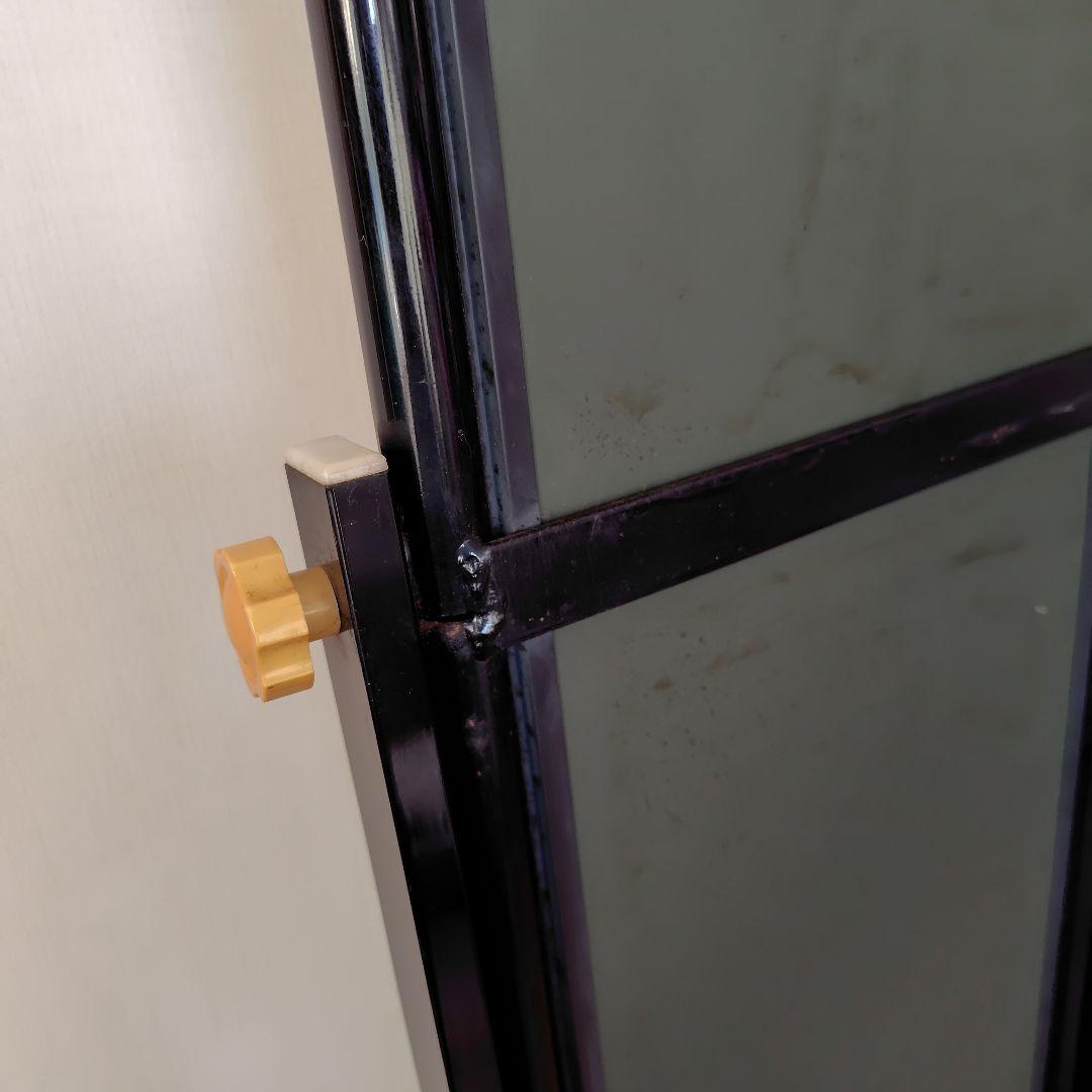 昭和レトロ アンティーク アイアンフレーム スタンドミラー 姿見 黒