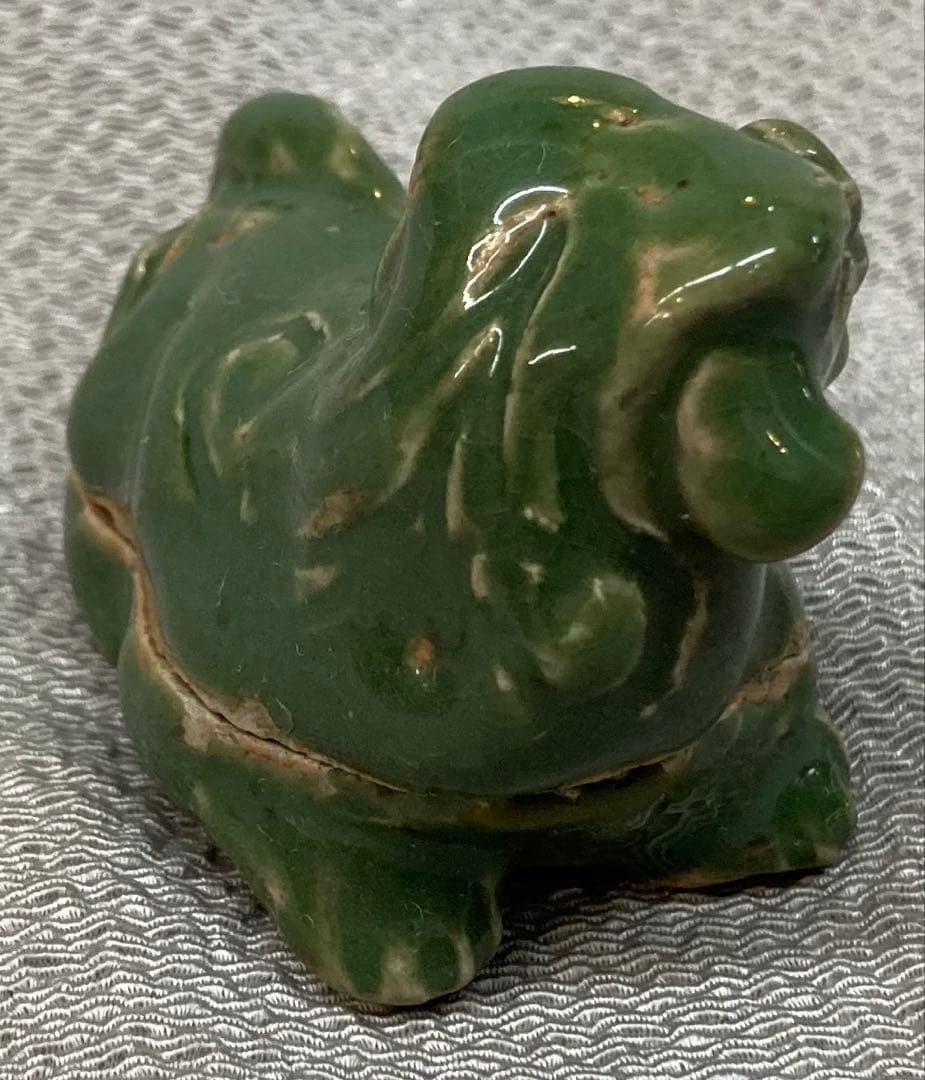 B287b 「青磁 獅子香合」前大徳誡堂箱書付　紀州御庭焼青瓷獅子　茶道具