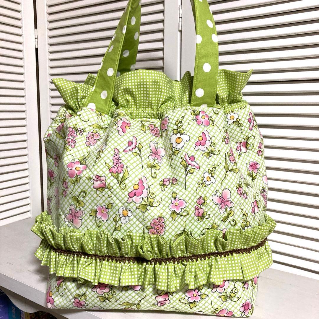 専用❤︎ぷっくり巾着バッグbig❤︎フリルトートバッグbig❤︎チャーム