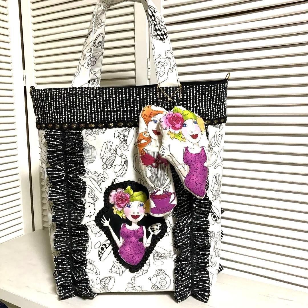 専用❤︎ぷっくり巾着バッグbig❤︎フリルトートバッグbig❤︎チャーム