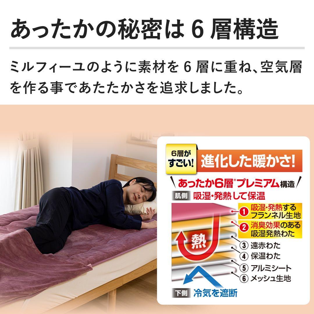 新品未開封　モリリン　あったか6層敷きパッドプレミアム　シングル　ブルー