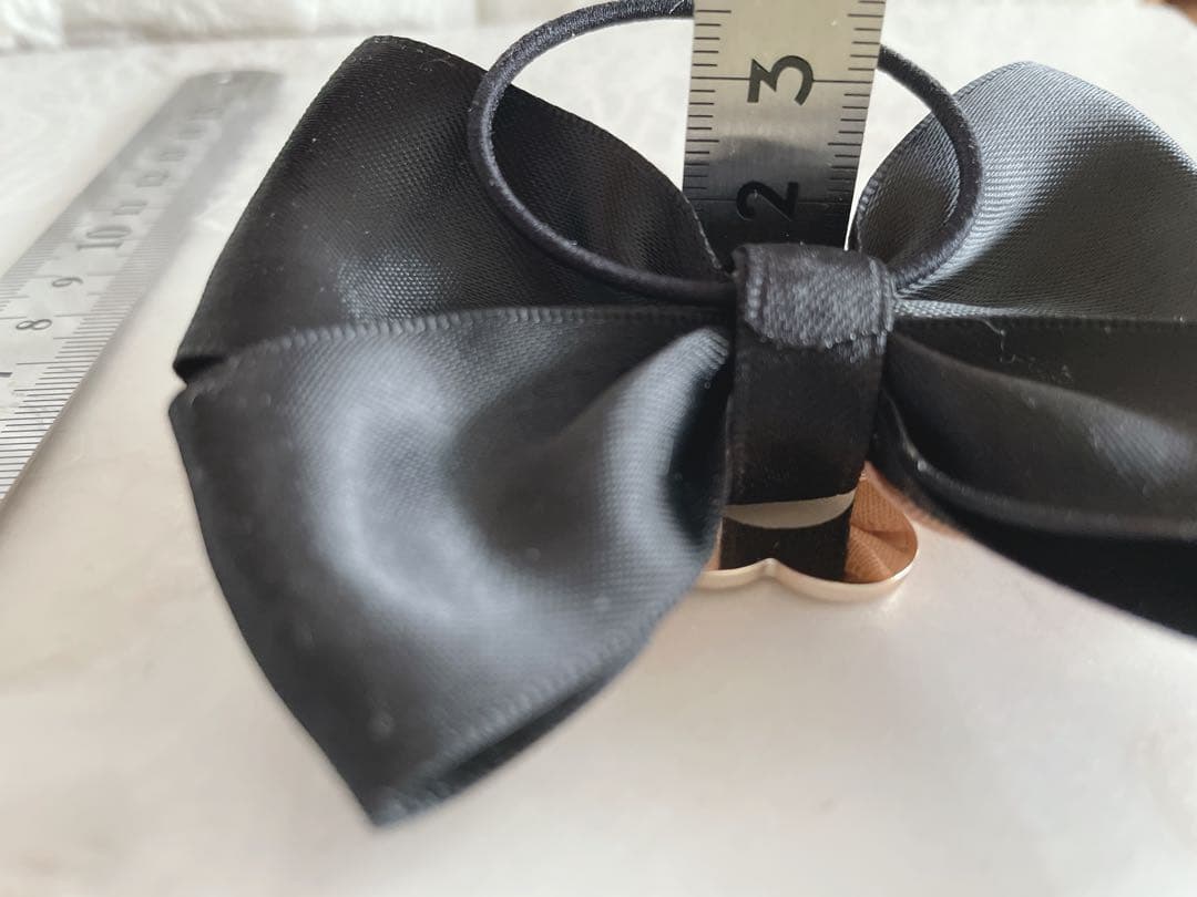 No.13リボンヘアゴム☆ハンドメイド☆サテン☆ベージュ