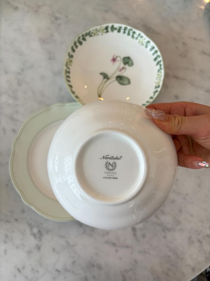 （中古品）ノリタケ　イングリッシュハーブズ　３点セット