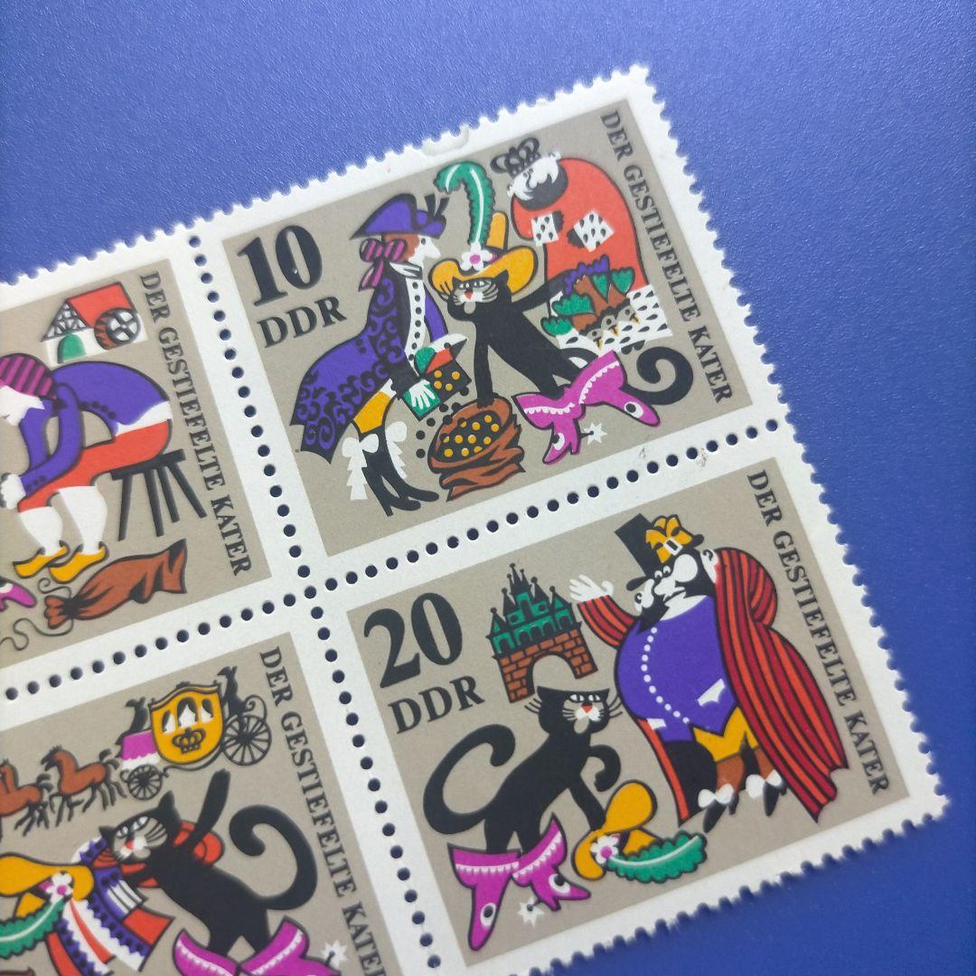 4451 外国切手 ドイツ 1968年 童話 「長靴をはいた猫」田型