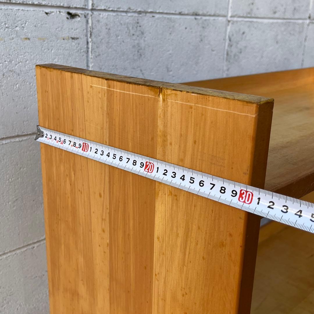 古家具ビンテージ品◾️木製無垢材 三段 ブックシェルフ 本棚 レコードラック