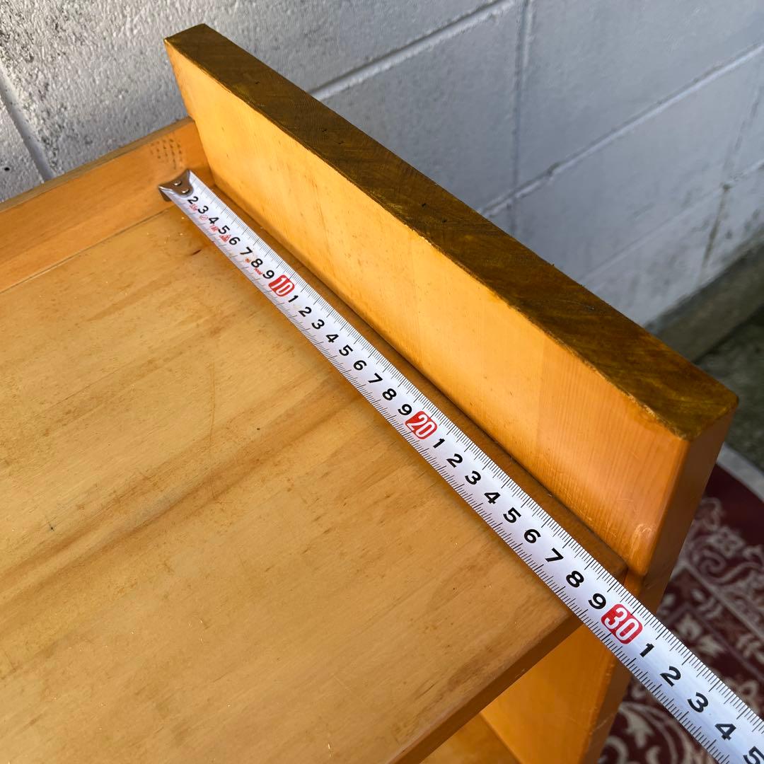 古家具ビンテージ品◾️木製無垢材 三段 ブックシェルフ 本棚 レコードラック