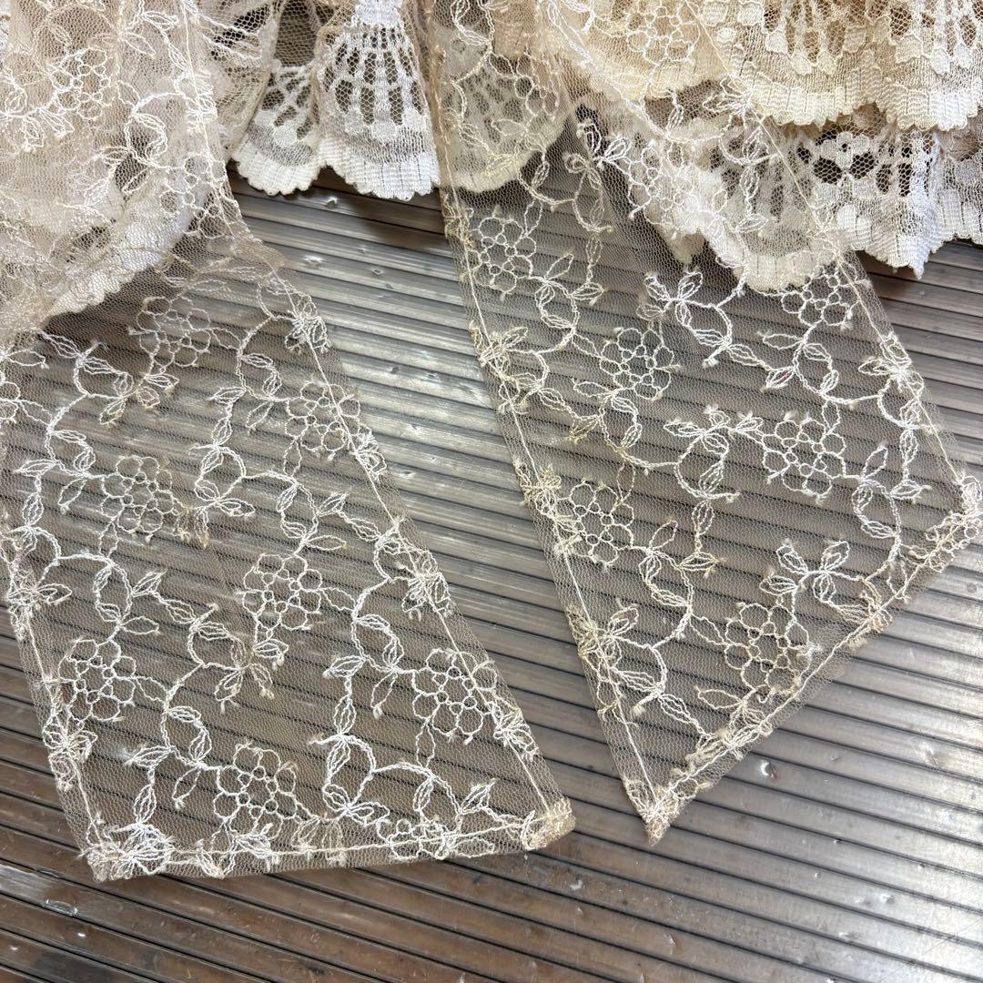 chimaki 総レース　エプロン　手染め　生成り　チマキ