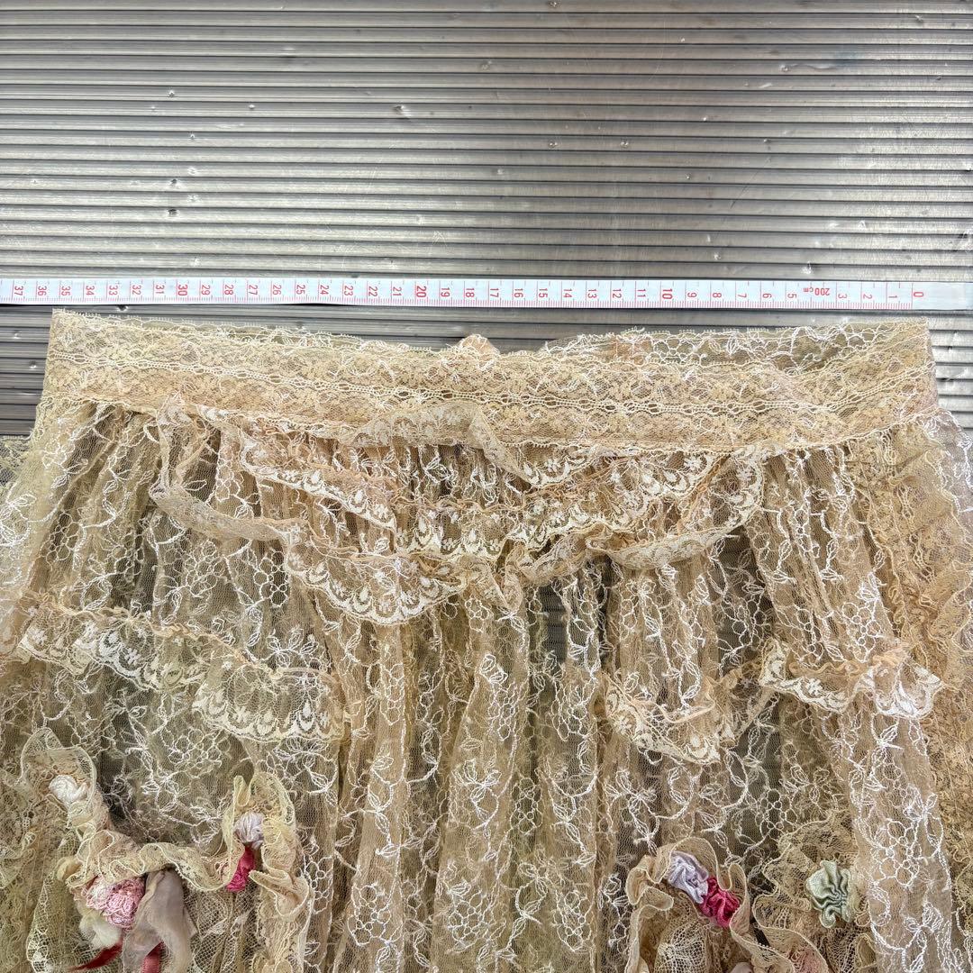 chimaki 総レース　エプロン　手染め　生成り　チマキ