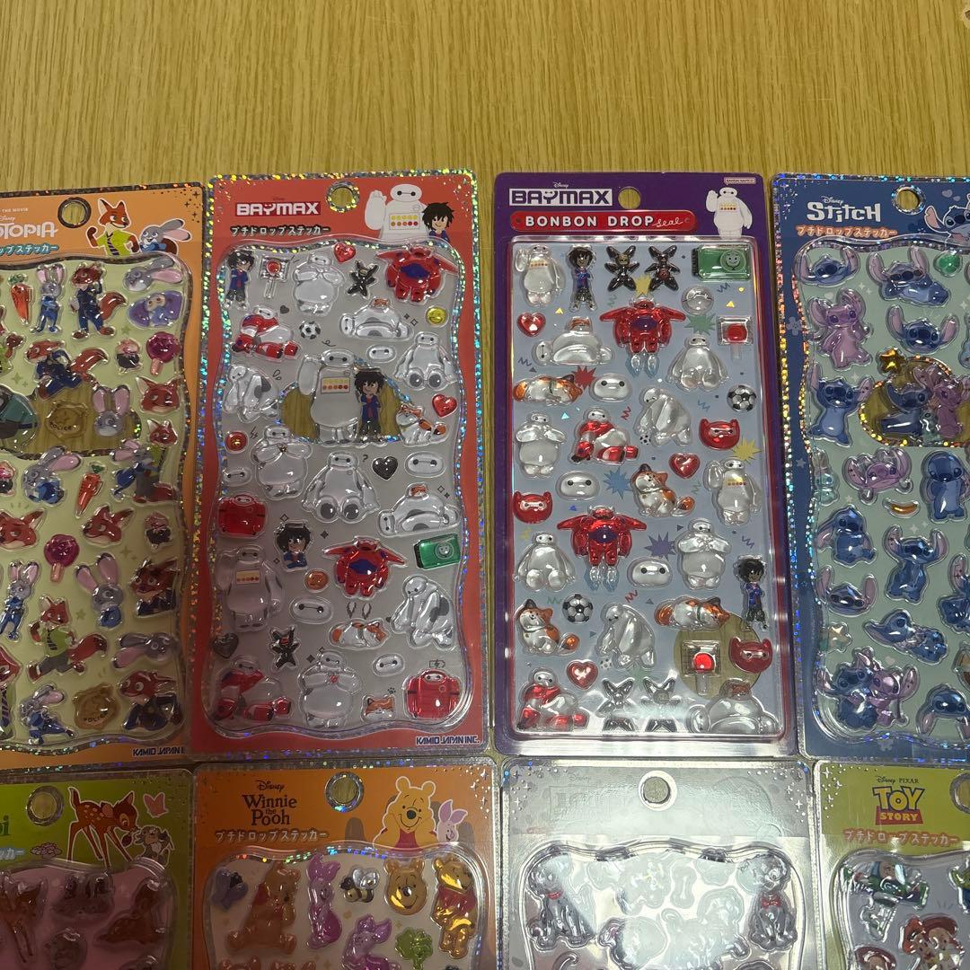 プチドロップステッカー　ボンボンドロップシール　ディズニーキャラクター8枚セット