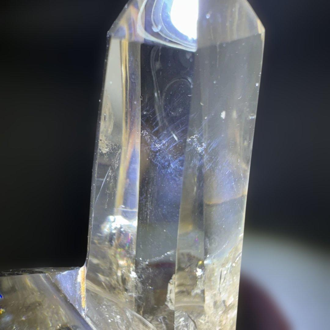G-4天然石スモーキークォーツ　ダブルポイントレインボー/ラダー入り　クリスタル