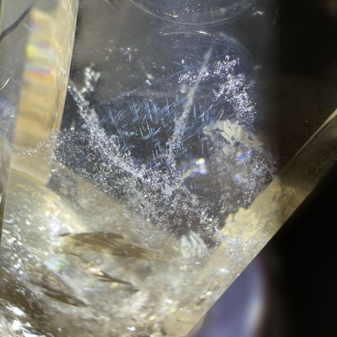 G-4天然石スモーキークォーツ　ダブルポイントレインボー/ラダー入り　クリスタル