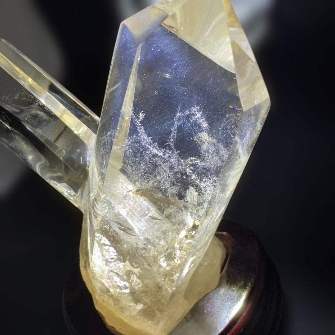 G-4天然石スモーキークォーツ　ダブルポイントレインボー/ラダー入り　クリスタル