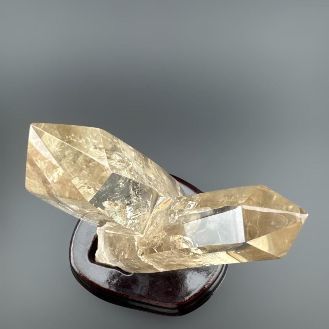 G-4天然石スモーキークォーツ　ダブルポイントレインボー/ラダー入り　クリスタル