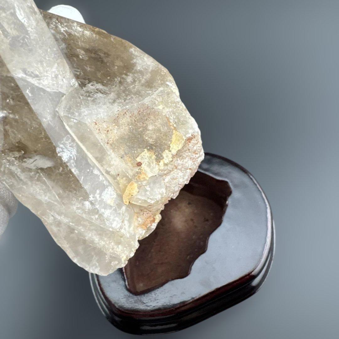 G-4天然石スモーキークォーツ　ダブルポイントレインボー/ラダー入り　クリスタル