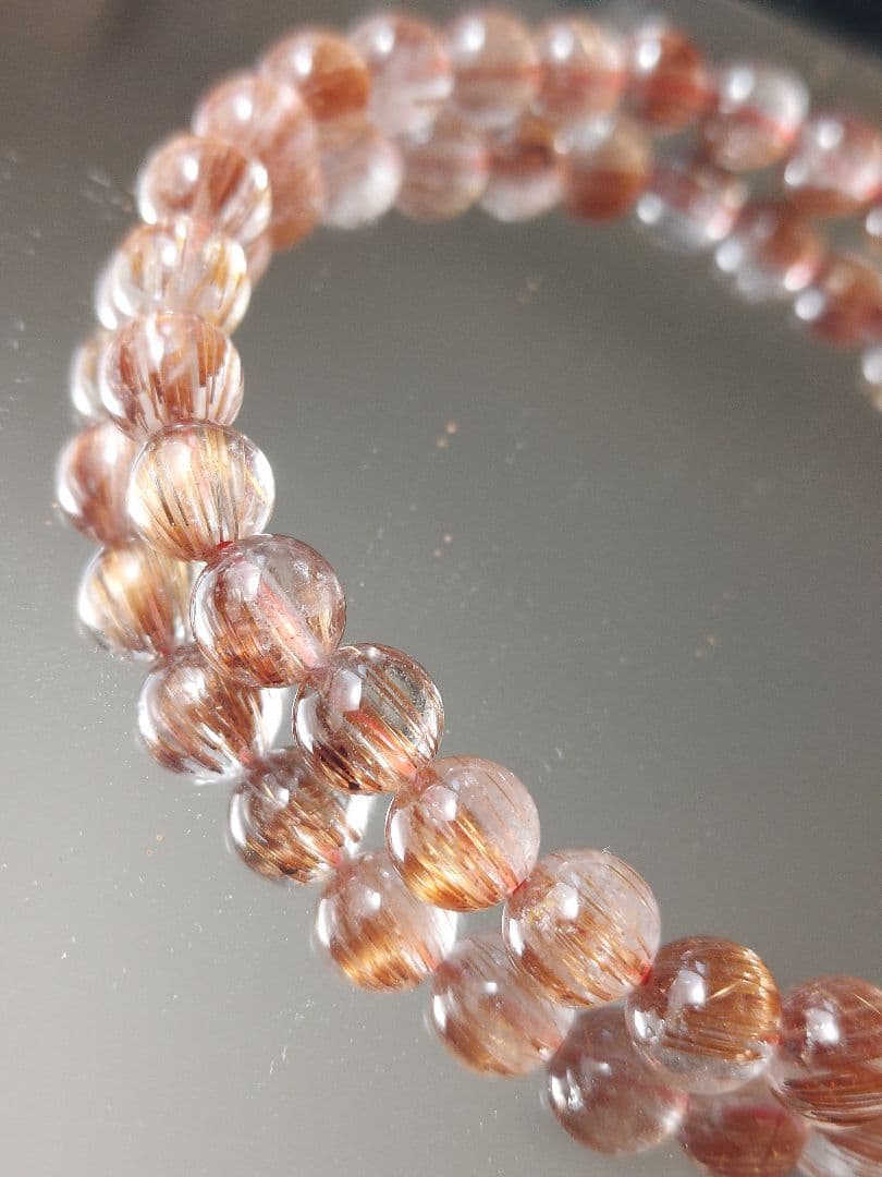 パワーストーン コッパー タイチン ルチルクォーツ ブレスレット 天然石 AAA