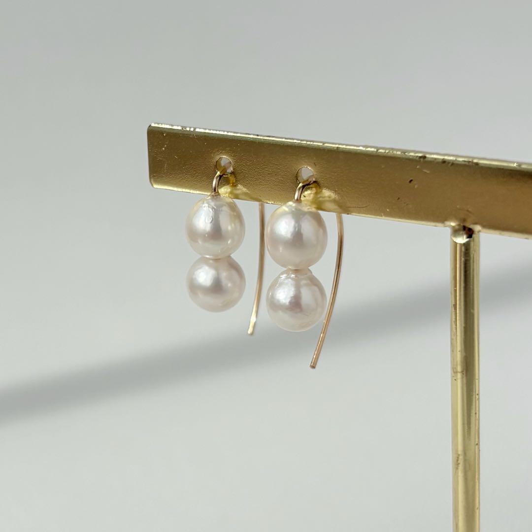 花*花様☆ あこやベビーパールリング＆あこや真珠フックピアス　2点