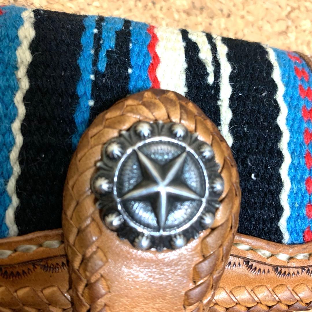 Sun Faceレザーキーケース コンチョ ネイティブ柄 本革