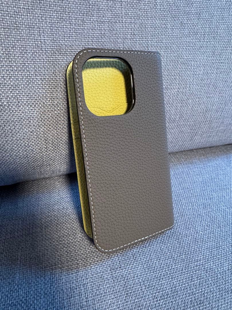 最終価格BONAVENTURA手帳型ケースエトープイエローiPhone15pro