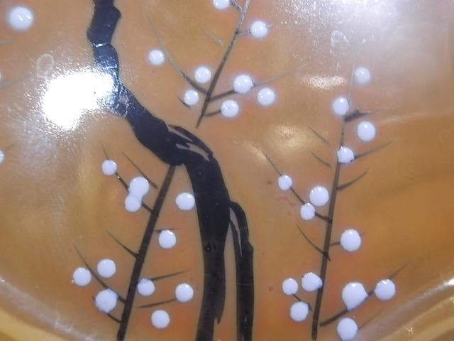 サーブプレート　ラスター　オールドニッポン　梅に鶯ではなく何鳥？