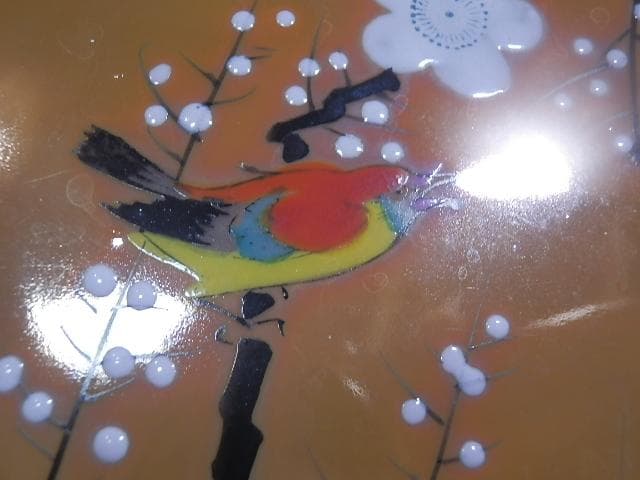 サーブプレート　ラスター　オールドニッポン　梅に鶯ではなく何鳥？