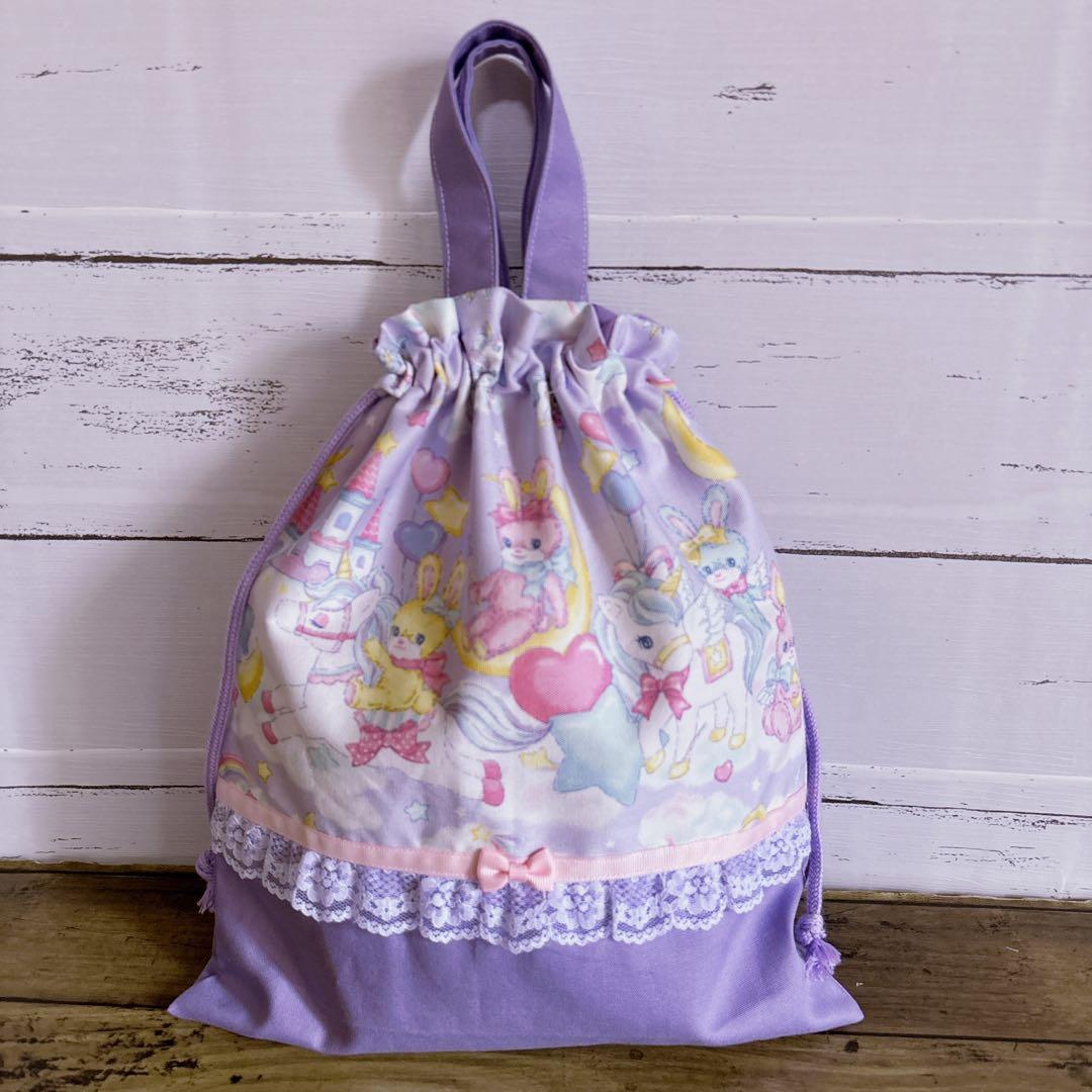 レッスンバッグ　体操服入れ　上履き入れ　☆ユニコーン　うさぎ　入園入学セット