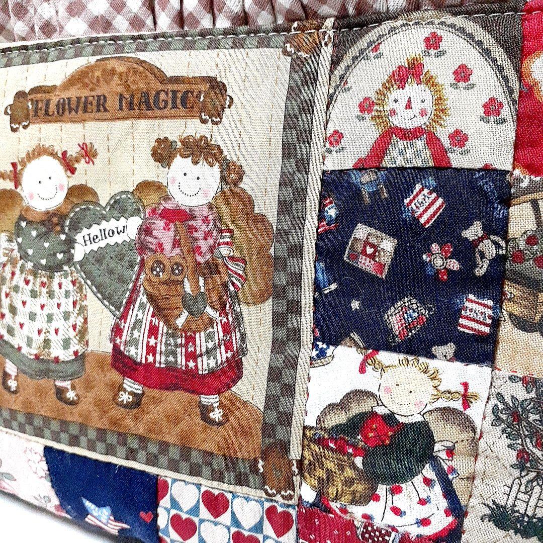 希少マギーエンジェル❤25cm❤フリルポーチバック❤パッチワークポーチ