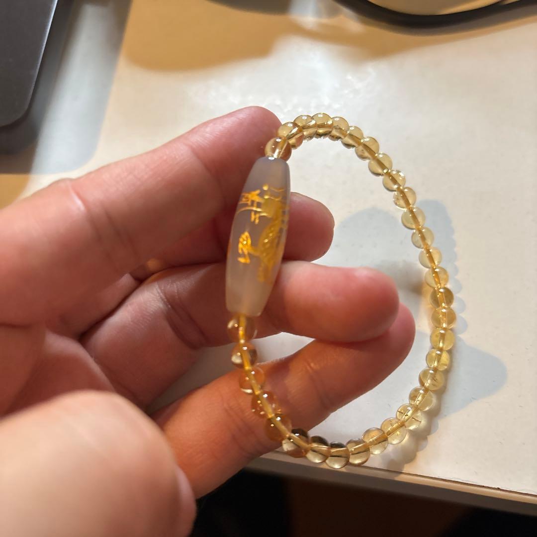 手彫り白めのう金龍神天珠さま！すんごい！