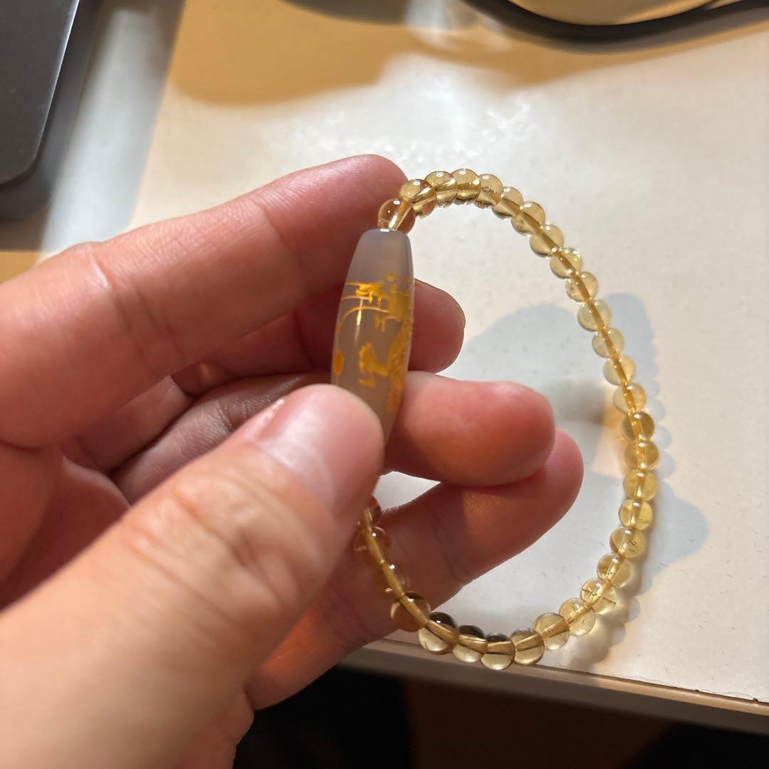 手彫り白めのう金龍神天珠さま！すんごい！