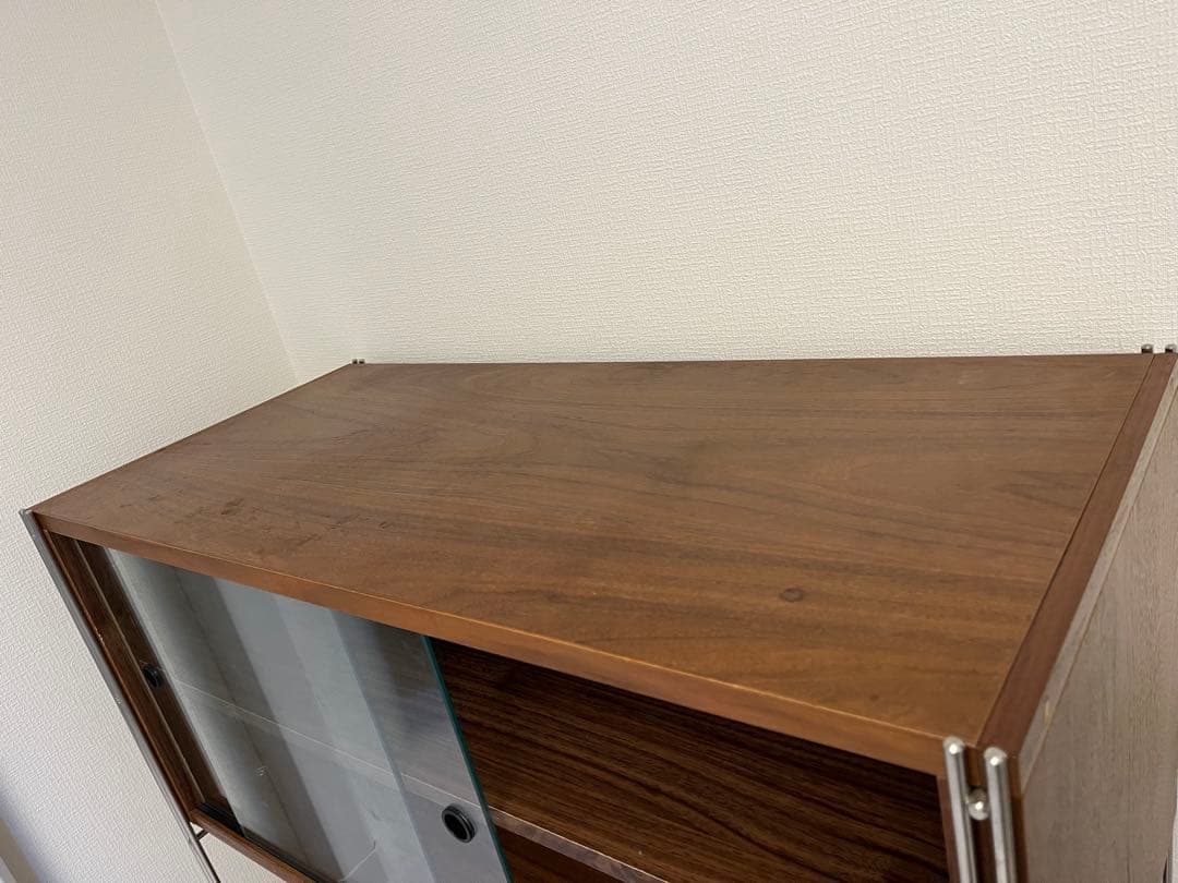 MUJI 無印良品 ユニットシェルフ ワイド 小 引き出し＋ガラス引き戸付き