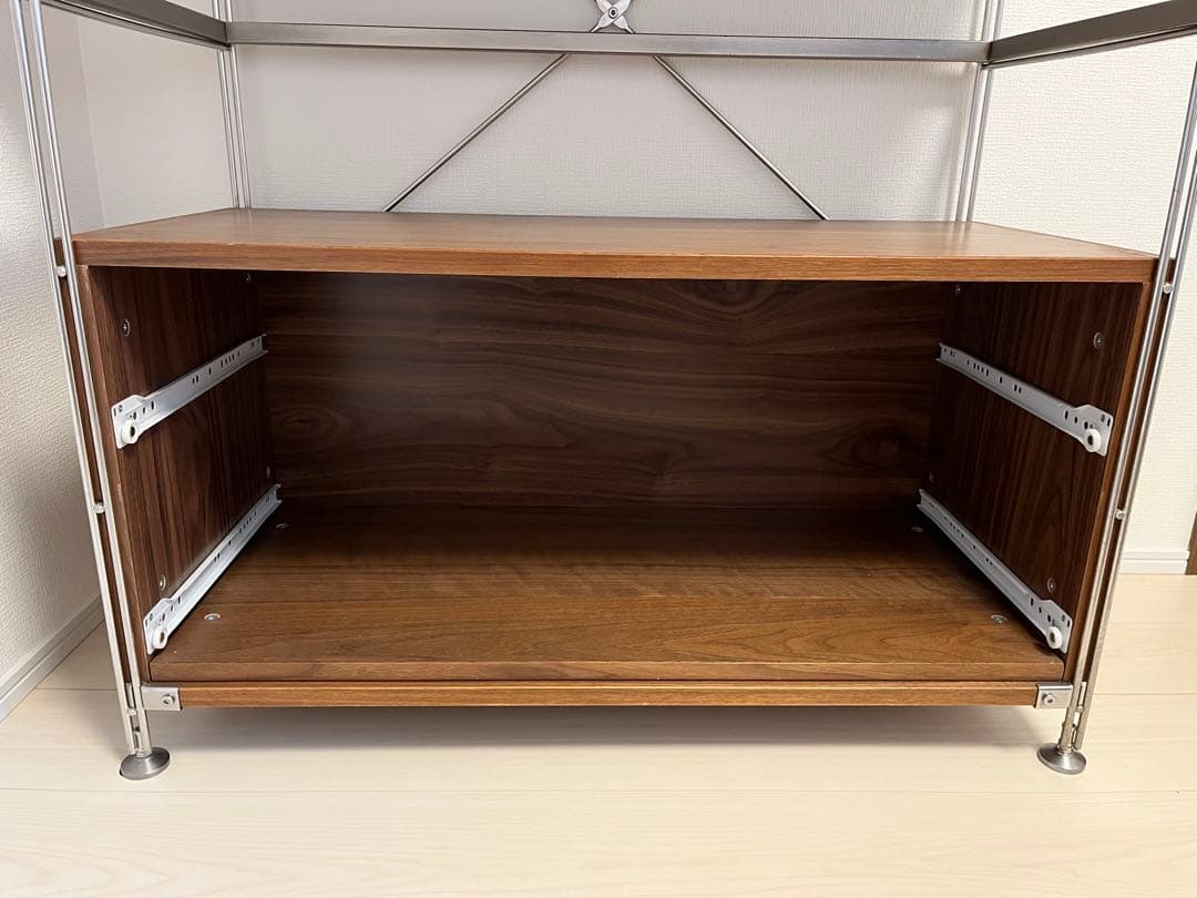 MUJI 無印良品 ユニットシェルフ ワイド 小 引き出し＋ガラス引き戸付き