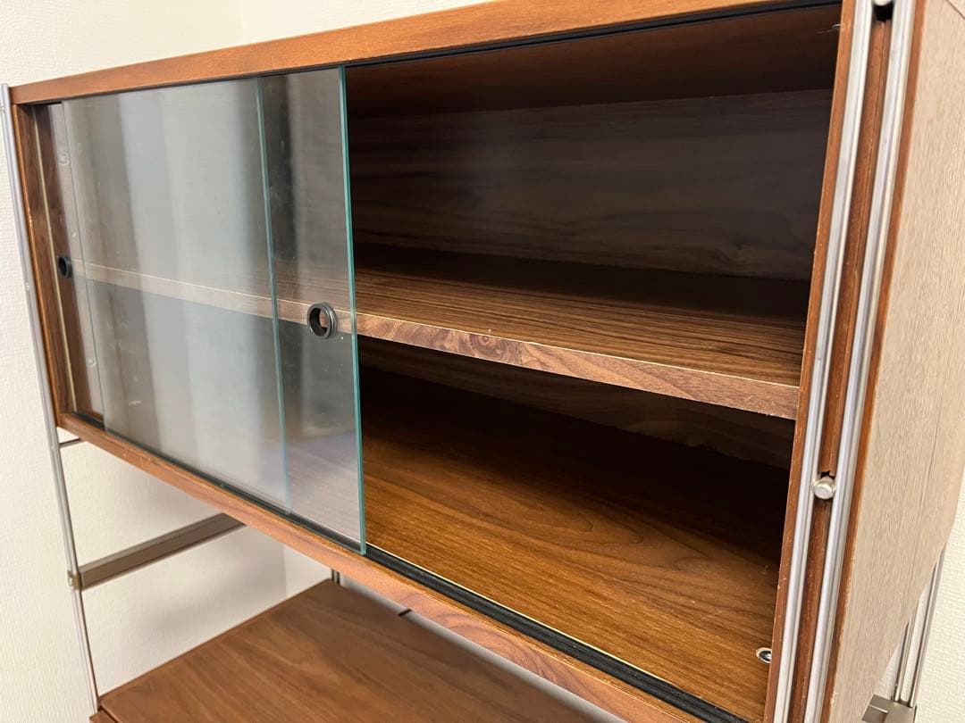 MUJI 無印良品 ユニットシェルフ ワイド 小 引き出し＋ガラス引き戸付き