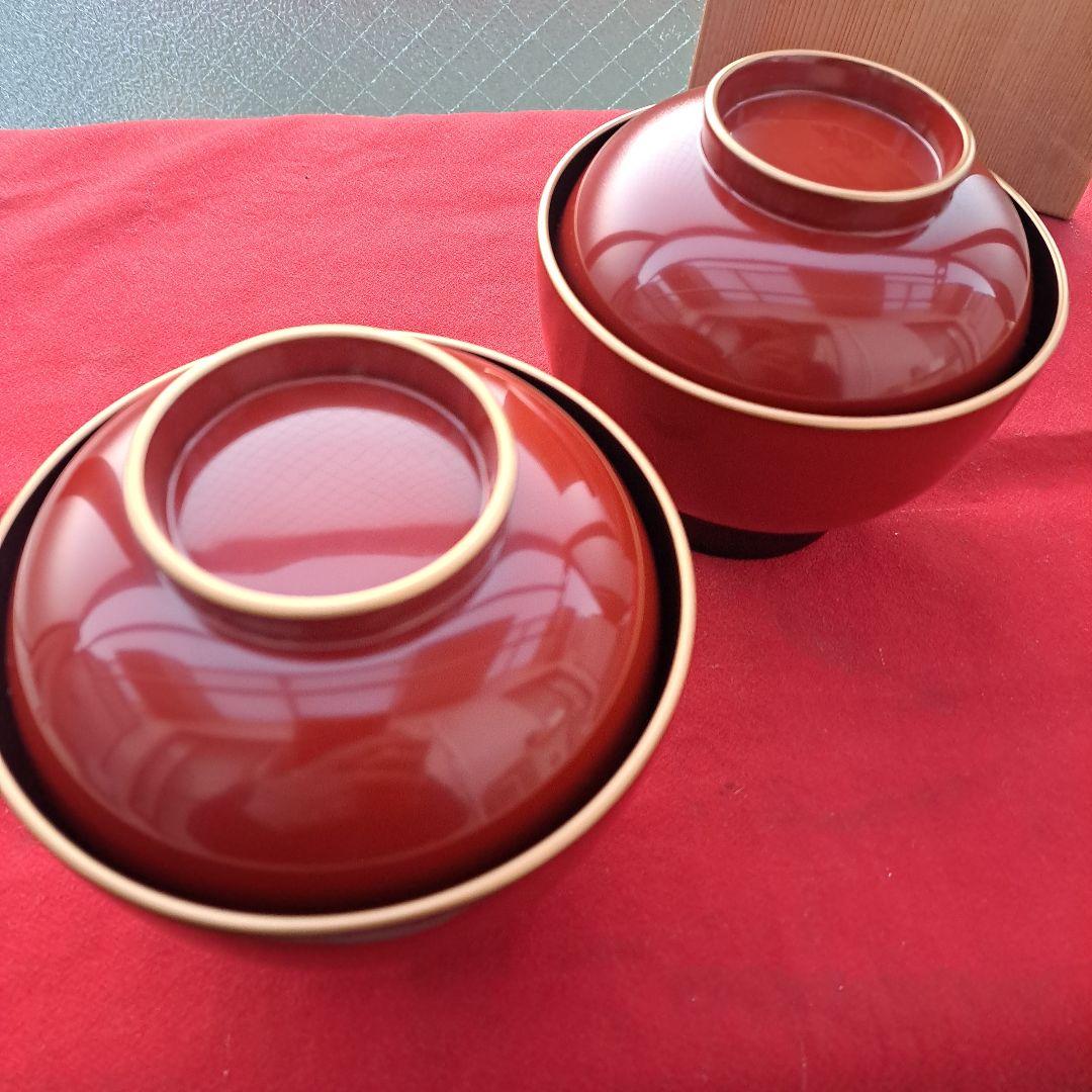 【輪島塗　金淵　合鹿椀×1客】布着本堅地　路幸作　未使用　在庫あり