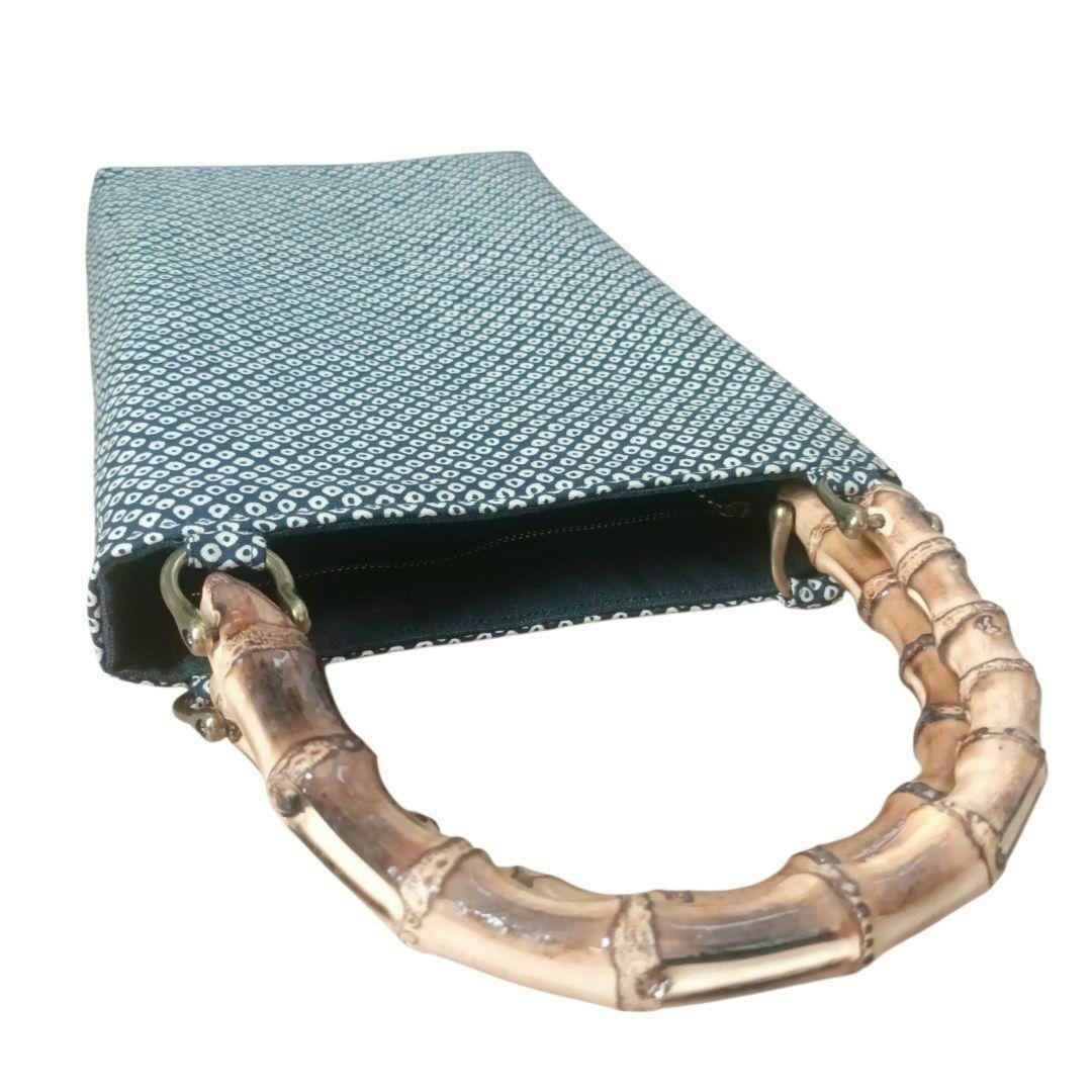 バンブー手提げ　鹿の子紋様　お祭りバッグ　神輿　和柄　バンブーバッグ　祭り用品