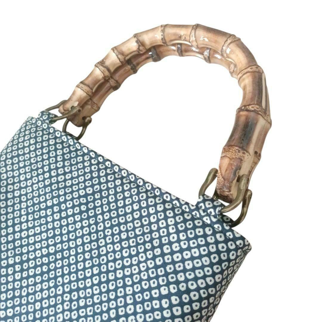 バンブー手提げ　鹿の子紋様　お祭りバッグ　神輿　和柄　バンブーバッグ　祭り用品