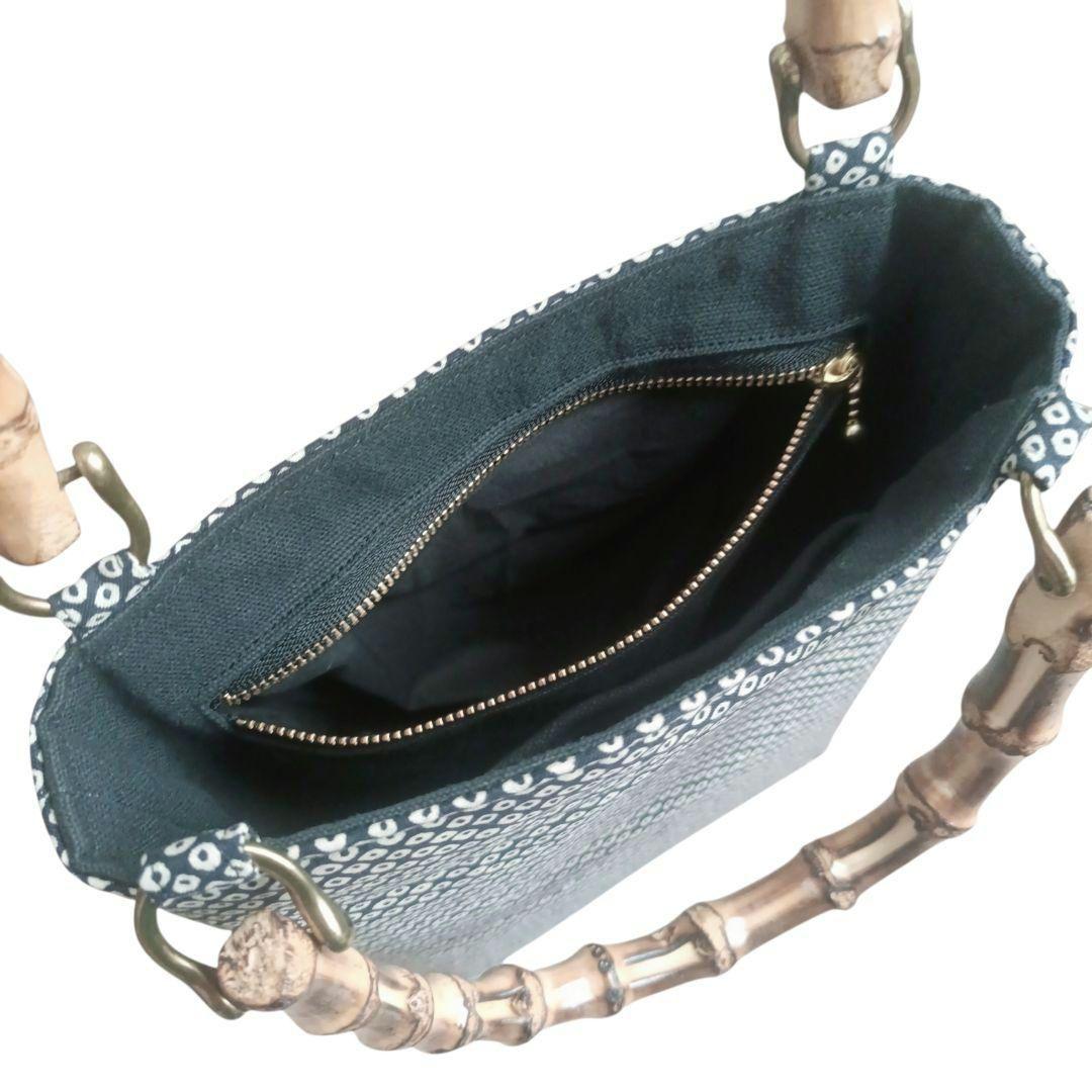 バンブー手提げ　鹿の子紋様　お祭りバッグ　神輿　和柄　バンブーバッグ　祭り用品