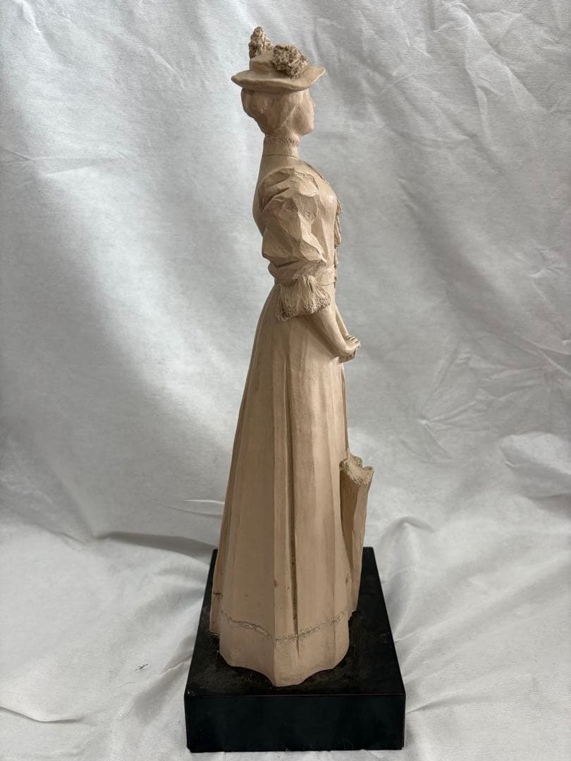 ビクトリア朝 女性像 陶器 傘付き 約30cm