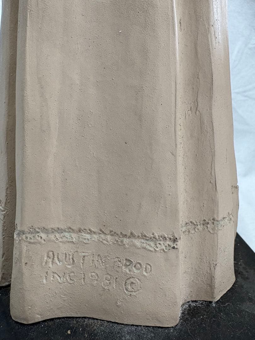 ビクトリア朝 女性像 陶器 傘付き 約30cm