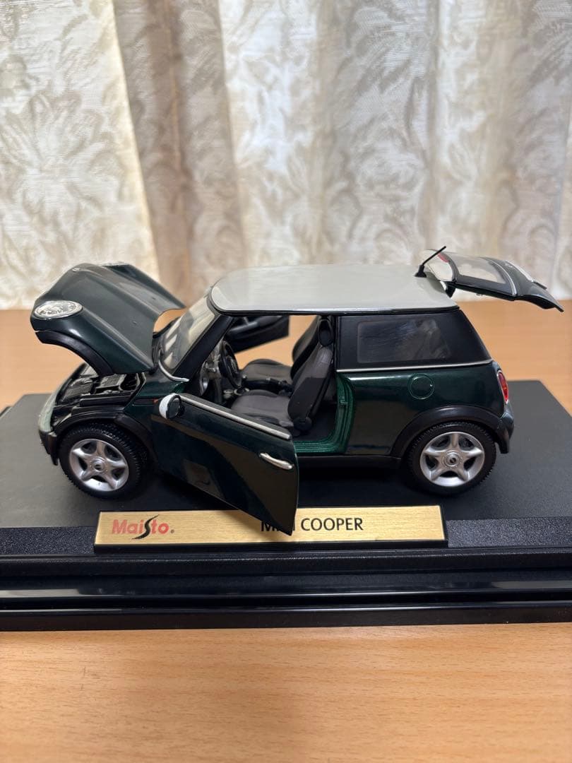 1/18Maisto MINI COOPER 深緑ダークグリーン×白屋根USED