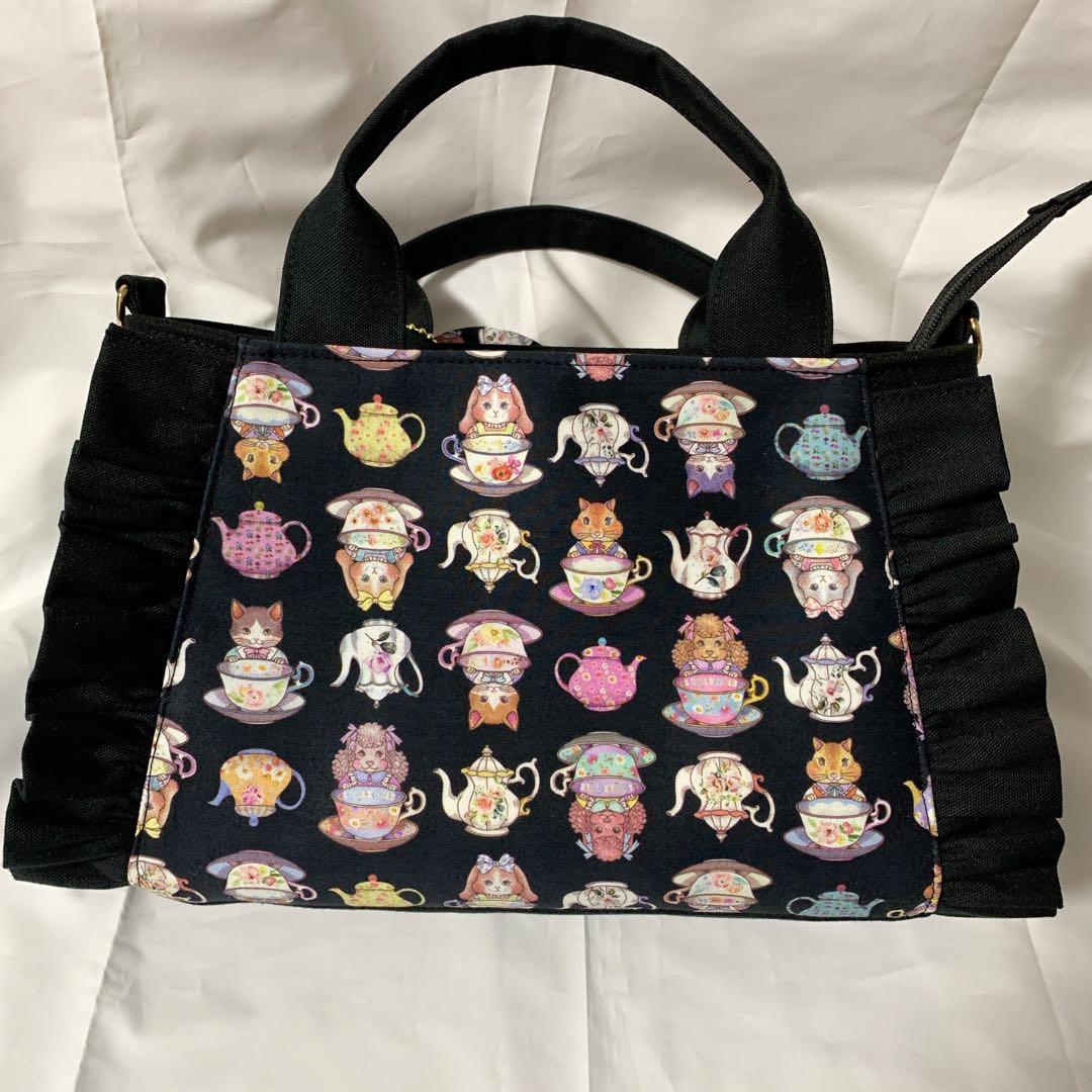 ハンドメイド　ジョリーフルール　マイリトルテイラー　トートバッグ　猫ポーチ　黒