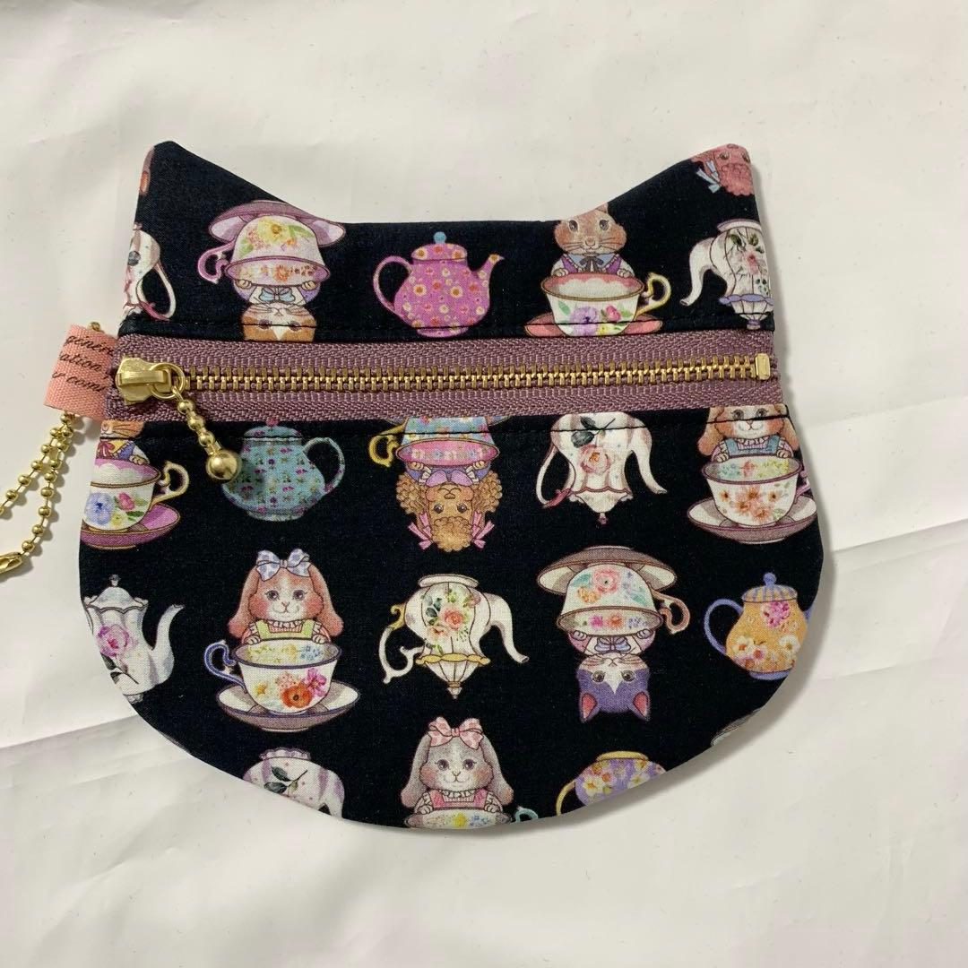 ハンドメイド　ジョリーフルール　マイリトルテイラー　トートバッグ　猫ポーチ　黒