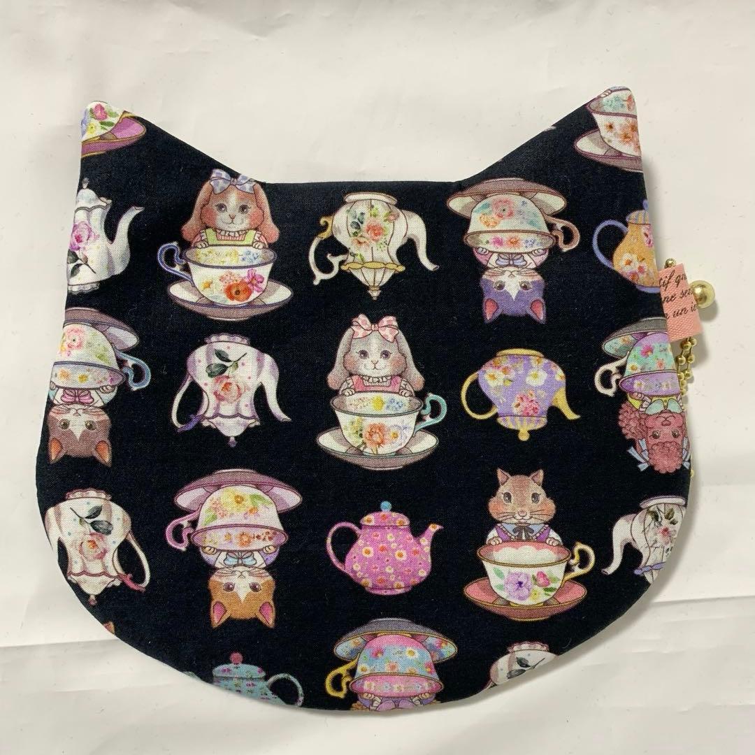 ハンドメイド　ジョリーフルール　マイリトルテイラー　トートバッグ　猫ポーチ　黒